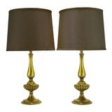 Pair of Rembrandt Lighting Solid Brass Regency Table Lamps