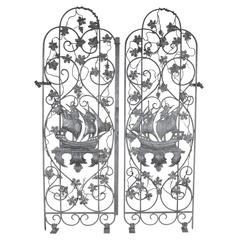 Pair of Leaded Iron Galleon Doors