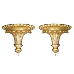Pair of 19th-20th Century Large English Giltwood Brackets 5