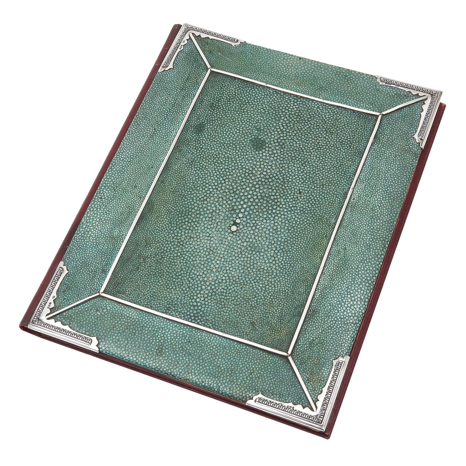 Victorian Silver-Mounted Shagreen Desk Blotter from Asprey, 1899 For ...