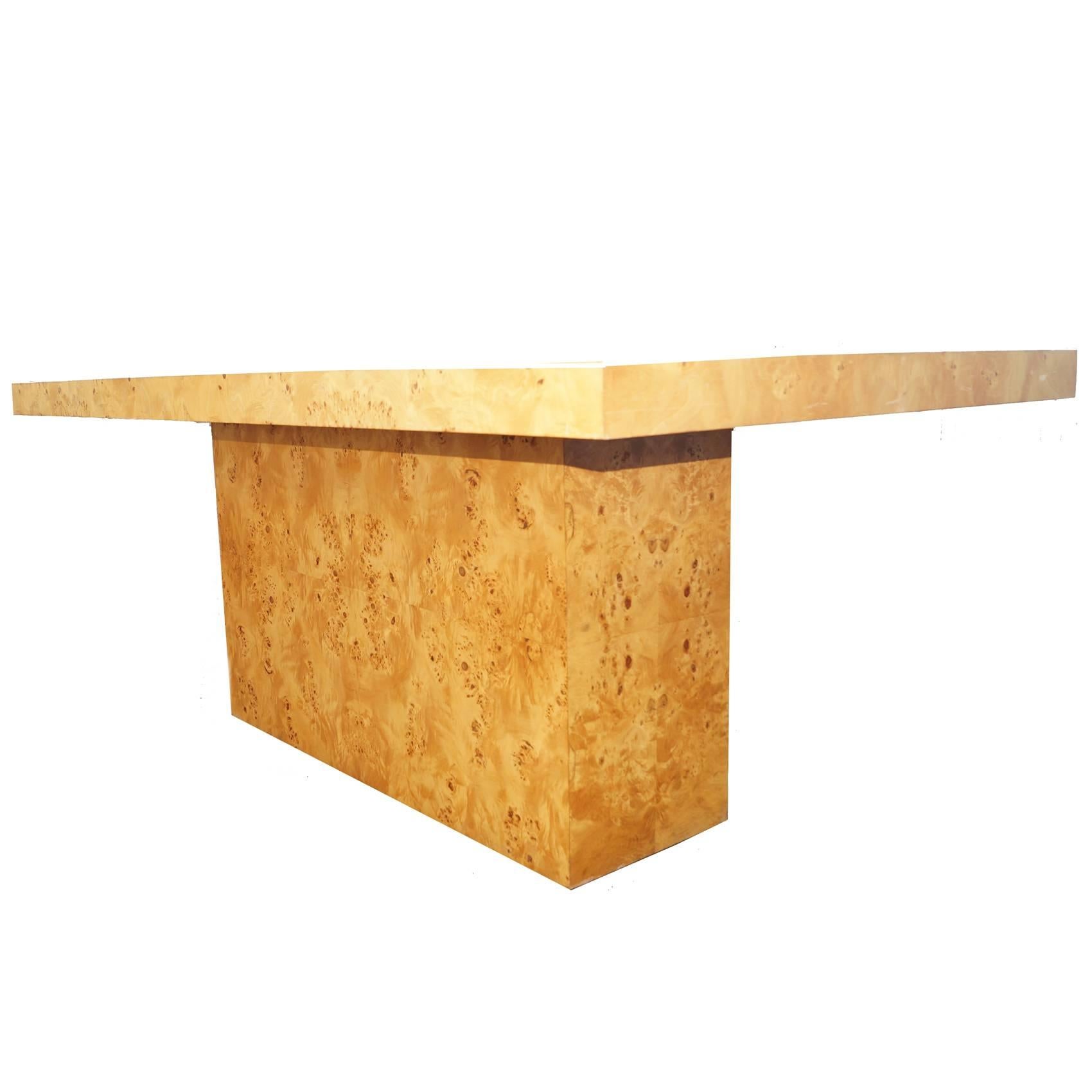 Milo Baughman Burl Wood Dining Table