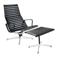 Important Herman Miller Eames Group Aluminum Lounge and Ottoman