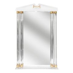Glamorous Hollywood Regency Style Lucite and Brass Mirror 3