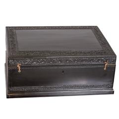 Anglo-Indian or British Colonial Ebony Writing Box