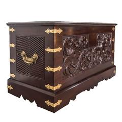 Indo-Portuguese or Portuguese Colonial Rosewood Malabar Chest