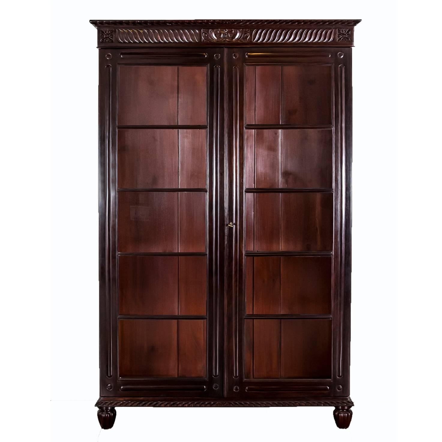 Anglo-Indian or British Colonial Rosewood Library Bookcase For Sale