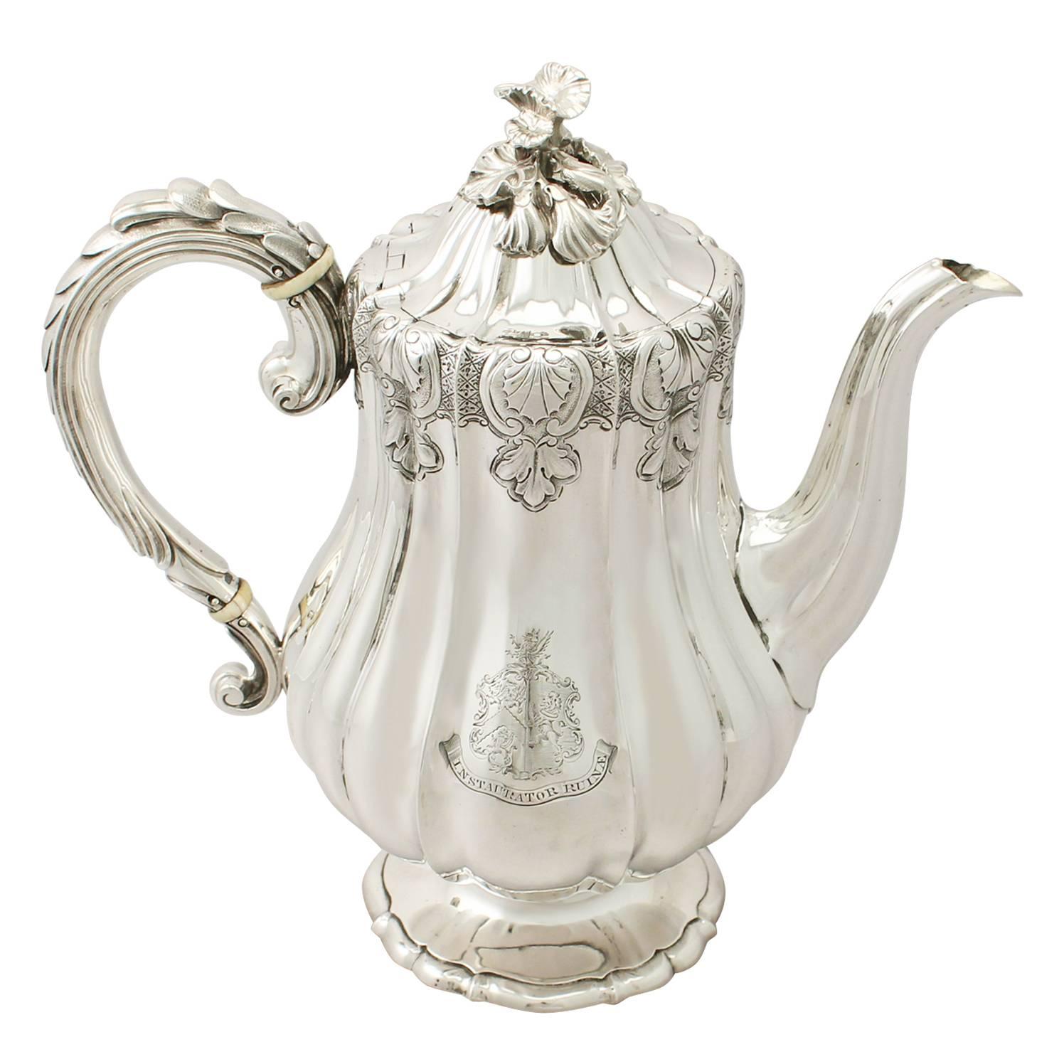 Sterling Silver Coffee Pot, Antique George IV