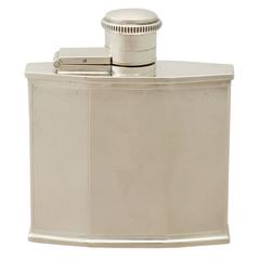 Sterling Silver Hip Flask in Art Deco Style, Antique George VI