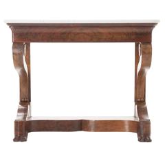 French 19th Century Restoration Style Console with Marble Top
