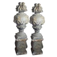 Pair of Vintage English Composite Stone Urns