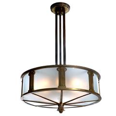 Heavy Bronze Bank Lamp