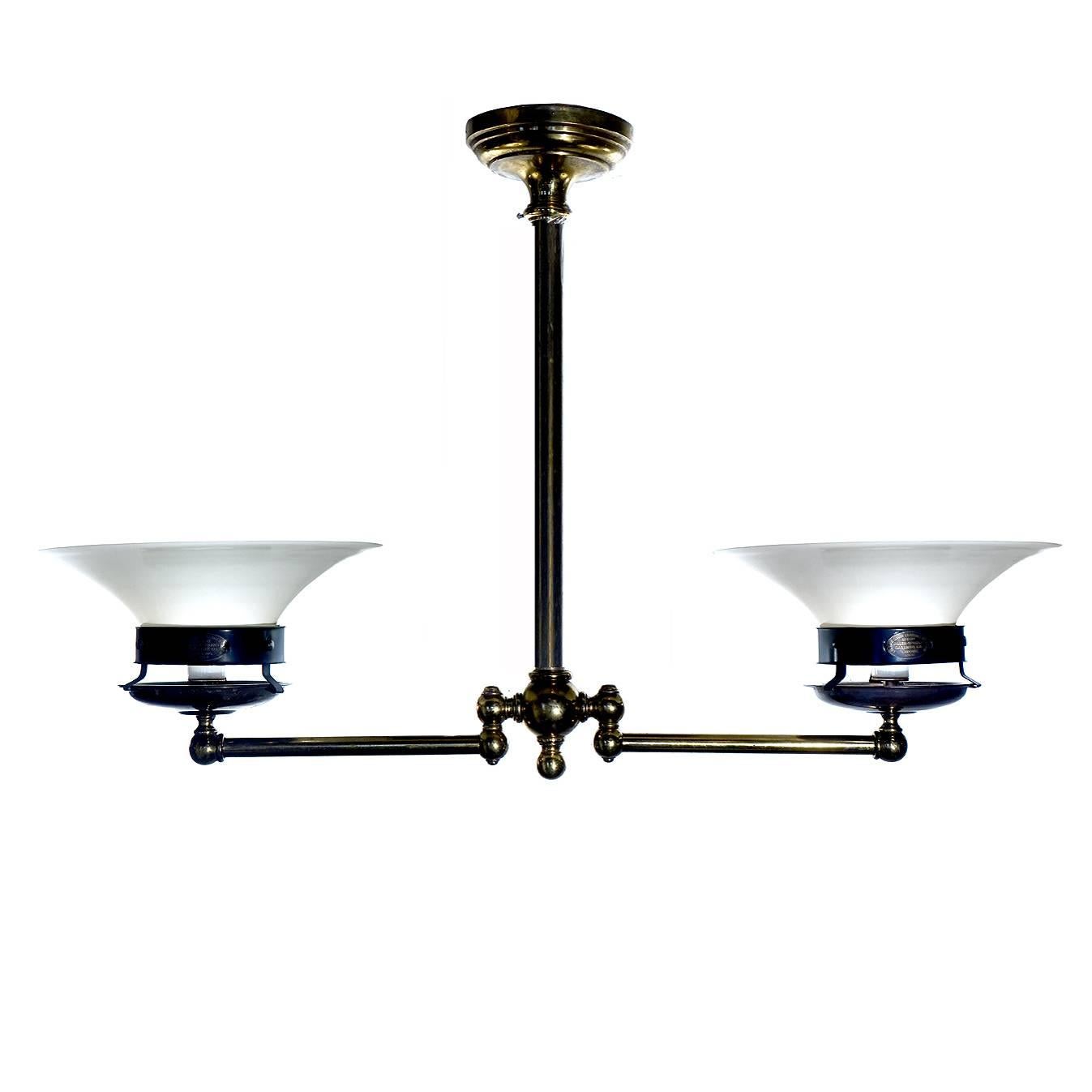 Large Electrified Double Articulated Gas Lamp