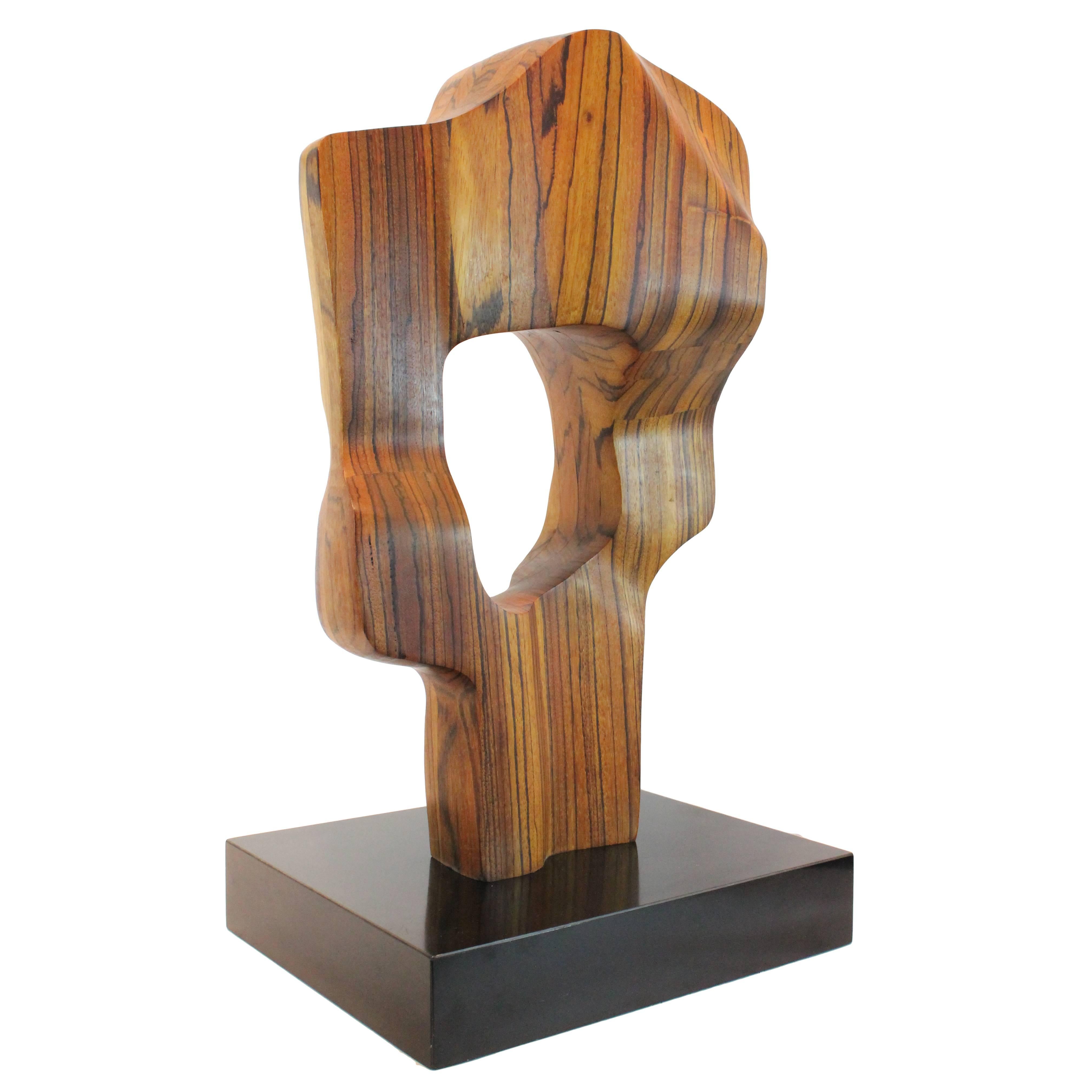 Modernist Zebra Wood Sculpture For Sale