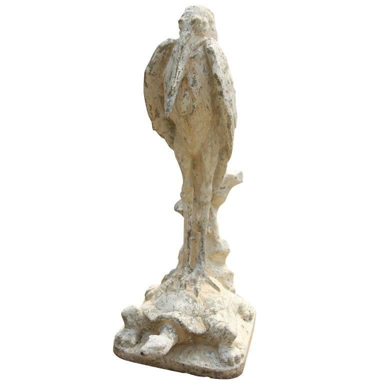 Life-Sized Figure of a Stork on a Tortoise After Antoine-Louis Barye