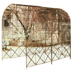 Used Rare Pair of 19th C English Wrought Iron Arbors Convertible into a Long Tunnel