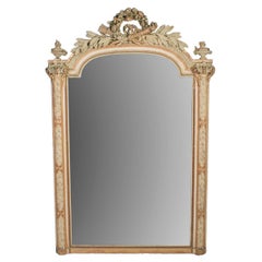 White and Gilt Gesso Napoleon III with Original Mirror