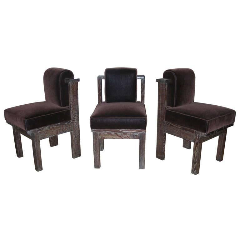 Architect's Three Modernist Reception Chairs, Created for Himself For Sale