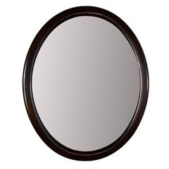 Elegant Oval Walnut Mirror, 1950s