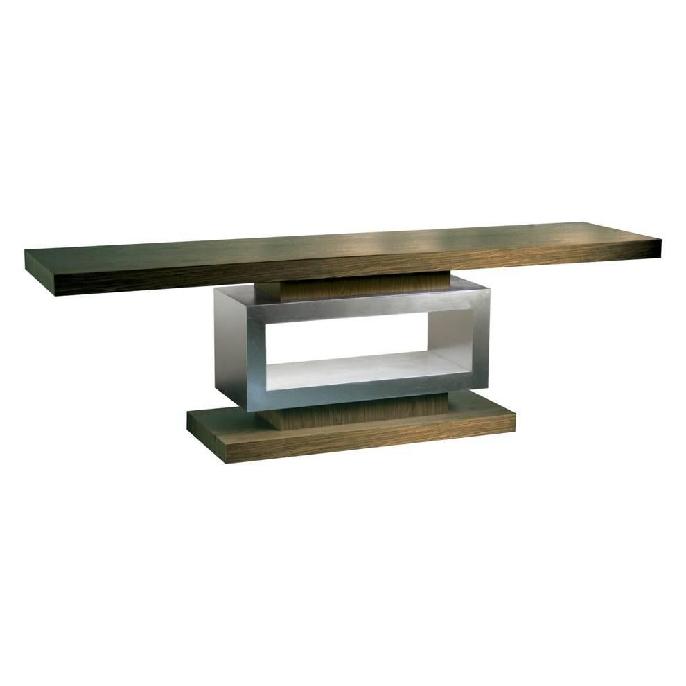Modern 21st Century Rectangular Wooden Console Table or Sofa Table NED For Sale