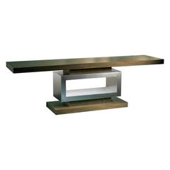 Modern 21st Century Rectangular Wooden Console Table or Sofa Table NED