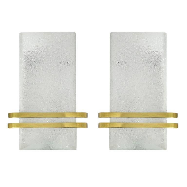 Murano Glass and Brass Sconces by Doria Leuchten