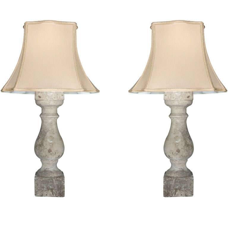 Pair Of Cream Colored Cast Stone Baer Lamps For At 1stdibs Pair Of Cream Colored Cast Stone Baer Lamps For