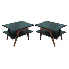 Pair of Sculptural Style Two-Tone Side Tables