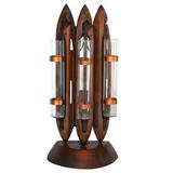 Folk Art Table Lamp of Dogwood Weaving Shuttles