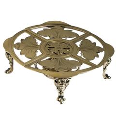 Antique English Brass Expandable Table Trivet, 19th Century