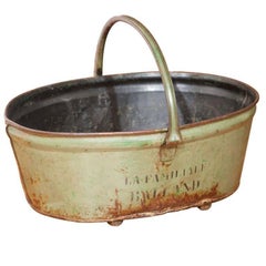 Vintage French Vineyard Toleware Grape Pickers' Trug