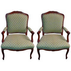 Pair of French Style Cherry Armchairs