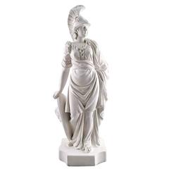 Large Roman Female Warrior, Thorvaldsen Style, Very Large Figure in Plaster