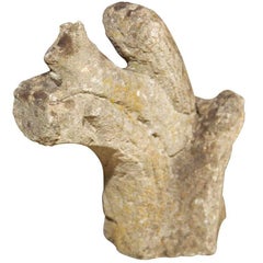 19th Century English Carved Stone Squirrel on Branch