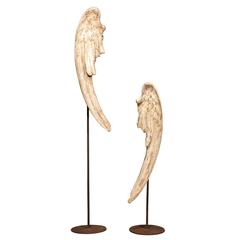 Pair of Painted Angel Wings on Stands