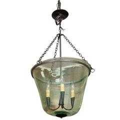 Antique French 19th Century Handblown Garden Cloche Lighting Fixture