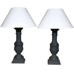 Pair of Bold Acanthus Leaf Lamps