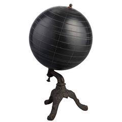 Antique Black "Dumb" Terrestrial Globe