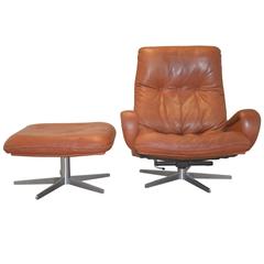 Vintage De Sede S 231 James Bond Swivel Lounge Armchair with Ottoman, 1960s 3