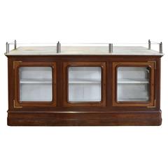 Antique Italian Wood and Marble Shop Counter
