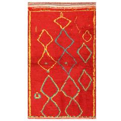 Vintage Red Berber Moroccan Rug