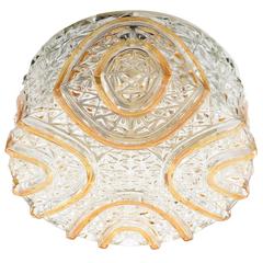 Three Sconces or Flush Mount Lights, Textured Amber Tone Glass, 1970 9