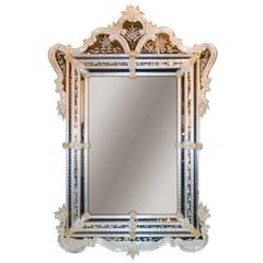 Beautiful Venetian Etched Glass Mirror 1