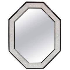 Shagreen and Brown Lacquered Octagon Mirror