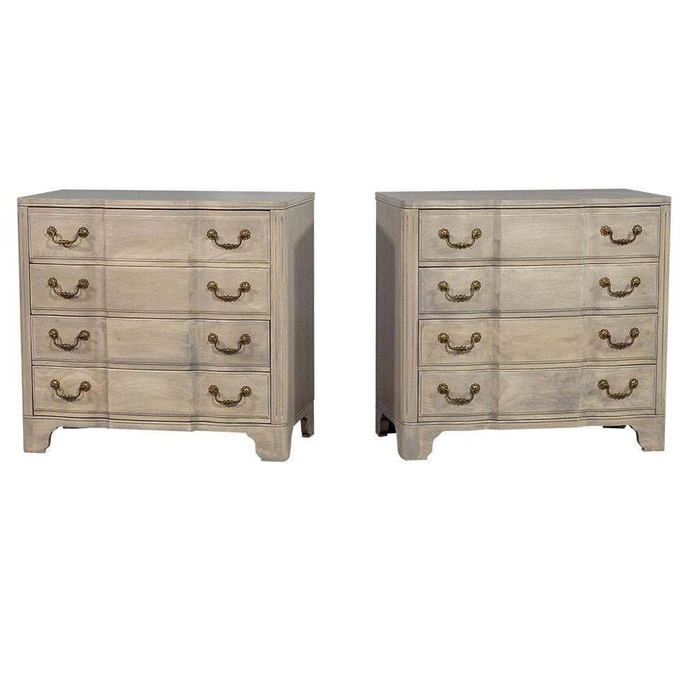 Pair of Serpentine Front Georgian Grey Chests