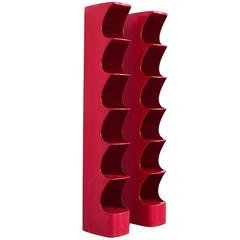 Set of Two Red Totem Shelves of Rodier 
