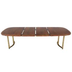 Vintage Mastercraft Burl Wood Oval Dining Table with Two Leaves