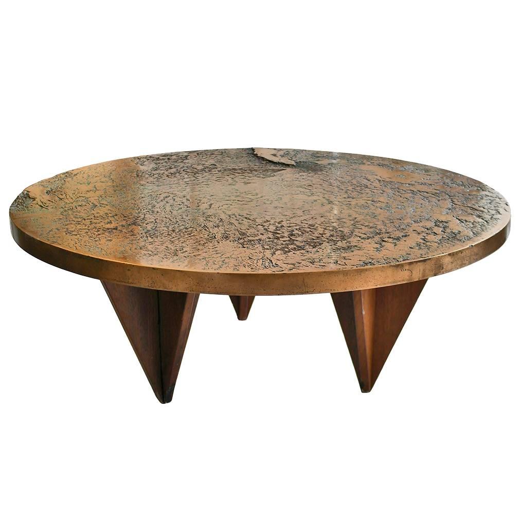 Brutalist Sculptural Coffee Table Attributed to Silas Seandel For Sale