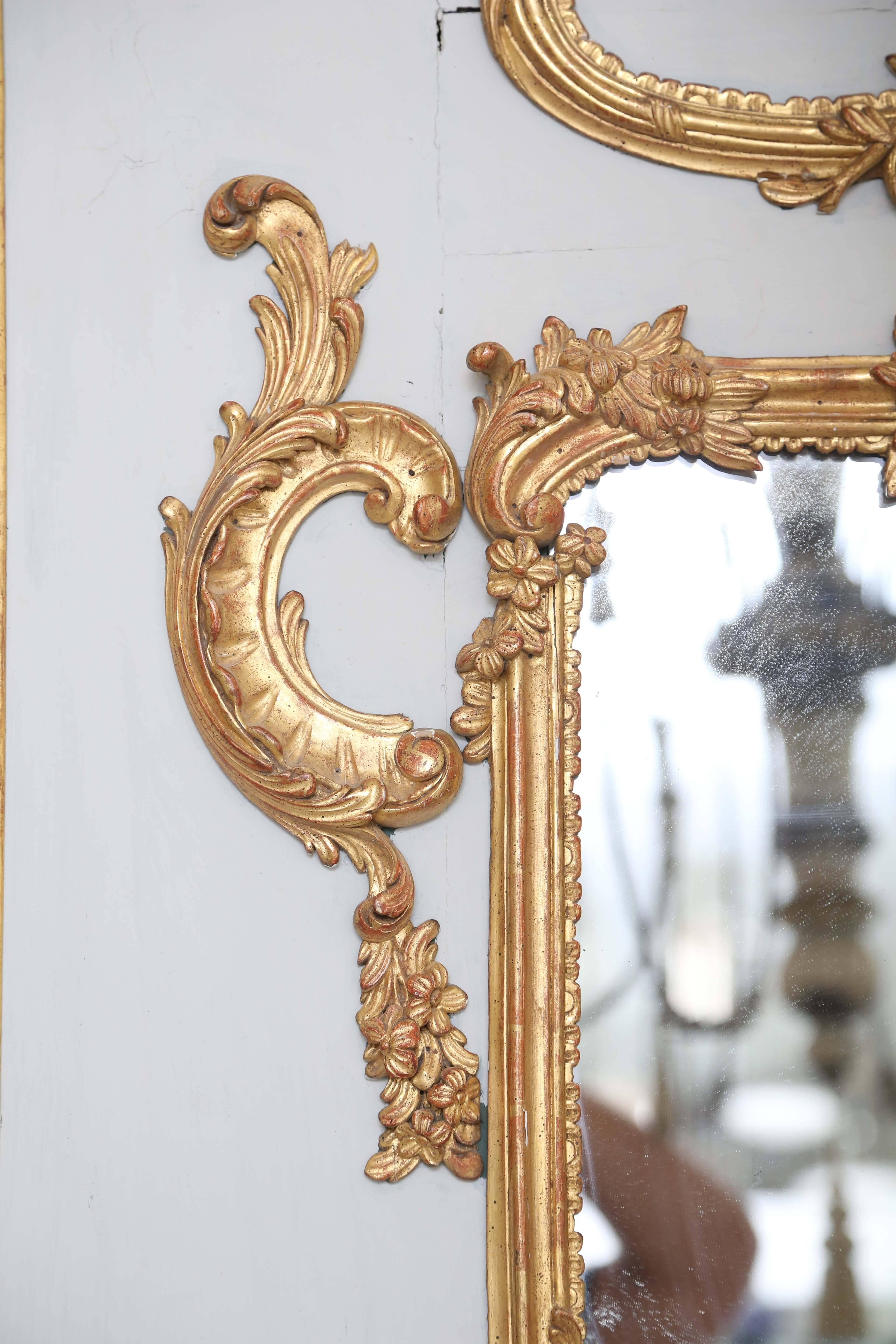 Victorian French Trumeau Mirror