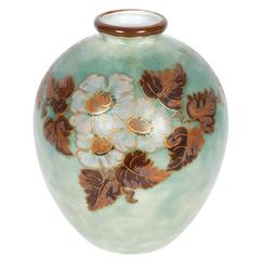 Camille Tharaud for Limoges Porcelain Vase with Floral Motif