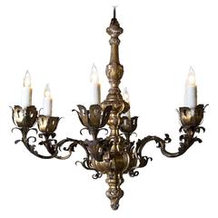 19th Century Carved Giltwood Six-Light Chandelier 10
